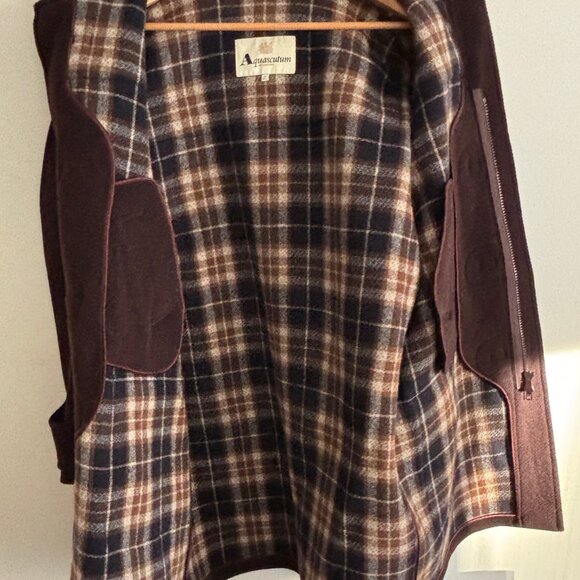 Aquascutum London Brown Duffle Coat/  Overcoat Buckle Full Zip - M-L - Picture 14 of 14